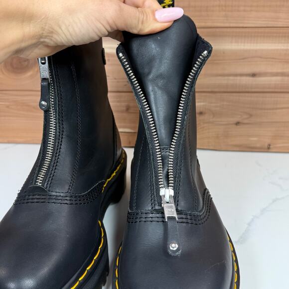 Dr Martens Women's Jetta Zipped Sendal Leather Platform Boots Black size 9 - Picture 6 of 15